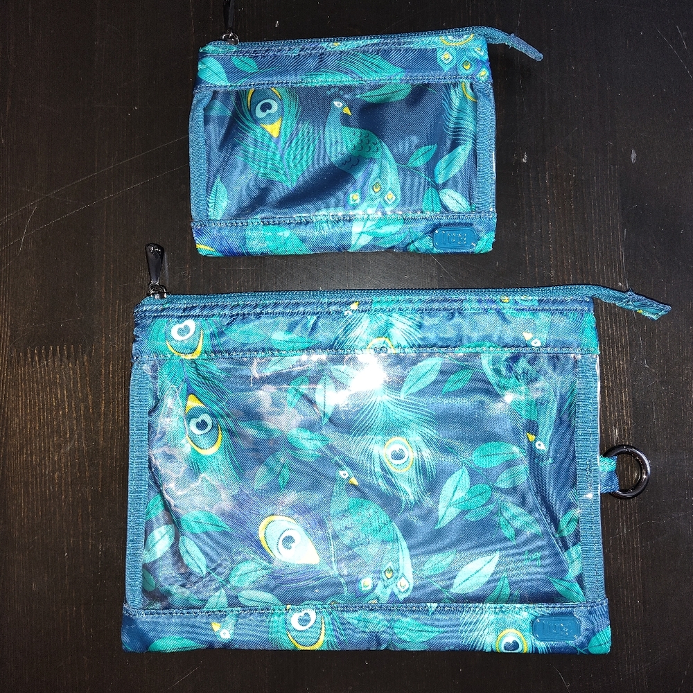 2 lug Transport cosmetic bags in Peacock Multi